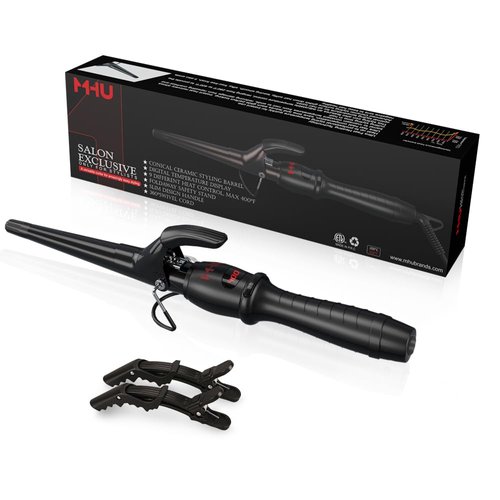 Curling Iron Ceramic Hair Wand with Multiple Adjustable Temperature,1/2-1 Inch Hair Curler,Digital Display,Automatic Shut Off