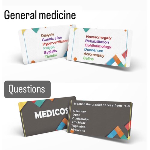 Medicos Medical Board Game - Medical Terminology Flash Cards 2024 to Learn While Having Fun - Portable Medical Board Games with 364 Cards to Learn 2000+ Terminologies - Ages 13+, 3+ Players