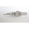 Generic Silver alligator flower and ribbon hair claw clip with clear and AB crystals