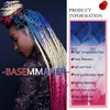 BASEMMAHER Colored Braiding Hair Extensions for Women Girls Red White Blue Ombre Jumbo Braids Crochet Synthetic Fiber Hair Pre Stretched High Temperature Heat Resistant Braiding Hair 24 Inch