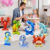 7 Pcs Sea Animal Balloons - Standing Sea Turtle Seahorse Dolphin Shark Crab Lobster Sea Lion Foil Balloons Sea Creature Ocean Balloons for Under The Sea Ocean Themed Party Decorations