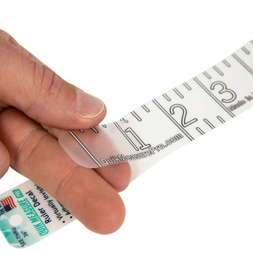 Quik Measure Pro Fish Rulers - 36" Boat Ruler Fish Measuring Sticker - Transparent Waterproof Decal Tape Measure - Made in USA - Clear Discreet Adhesive for Boat, Kayak, Net, Gaff, Table - 36 in
