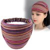 Andy's Orchids 3Pcs Wide Head Wrap, Boho Headband, Turban Hair Scarf, Elastic Hair Bands, Striped Fabric Cotton Hairbands