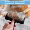 Andibro Hair Brush Cleaner Tool, Comb Cleaning Brush Rake Design Brush Cleaner Wooden Handle Hair Remover Mini Hair Instrument for Removing Hairs Dust Dirt Lint Home Salon