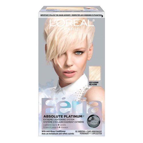 L'Oreal Paris Feria Multi-Faceted Shimmering Permanent Hair Color, Very Platinum, Pack of 1, Hair Dye