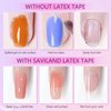 SAVILAND Liquid Latex for Nails, 15ML Latex Nail Polish Barrier Peel Off - Latex Tape Peel Off for Nails Cuticle Guard Skin Barrier Protector Nail Latex with Tweezers for Home DIY Nail Art Salon