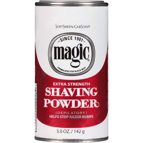 Razorless Shaving for Men by SoftSheen-Carson Magic Extra Strength Shaving Powder, For Coarse Textured Beards, Formulated for Black Men, Depilatory, Helps Stop Razor Bumps, Since 1901, 5 oz