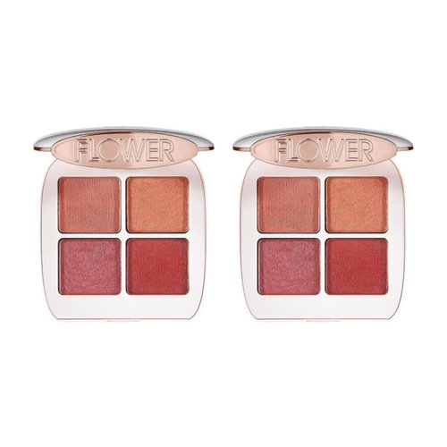 FLOWER BEAUTY Petal Play Shadow Quad | Crease-Free Formula | Highly Pigmented, Illuminating Eye Makeup Palette | Features Four Curated Long-Lasting Shades - Berry-more (Pack of 2)
