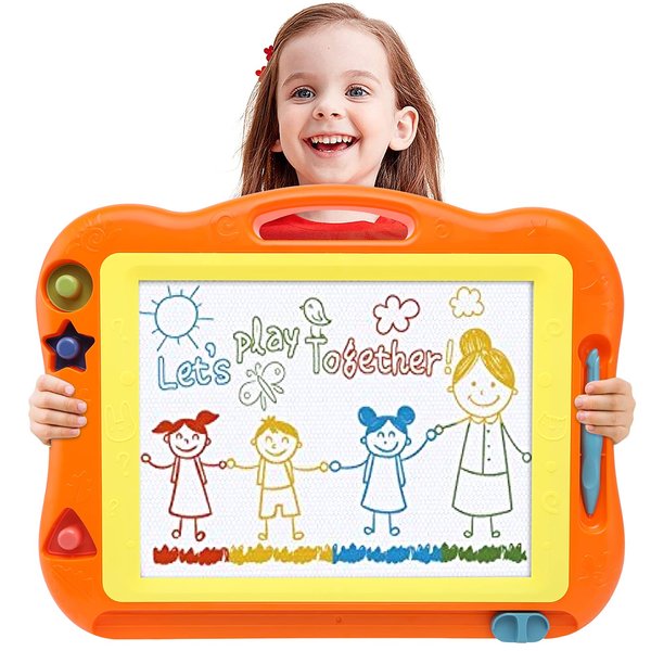 BABLOCVID Magnetic Drawing Board Toddler Toys for Boys Girls, 17 Inch Magna Erasable Doodle Board for Kids Colorful Etch Education Sketch Doodle Pad Toddler Toys for Age 3 4 5 6 7 Year Old boy Girl