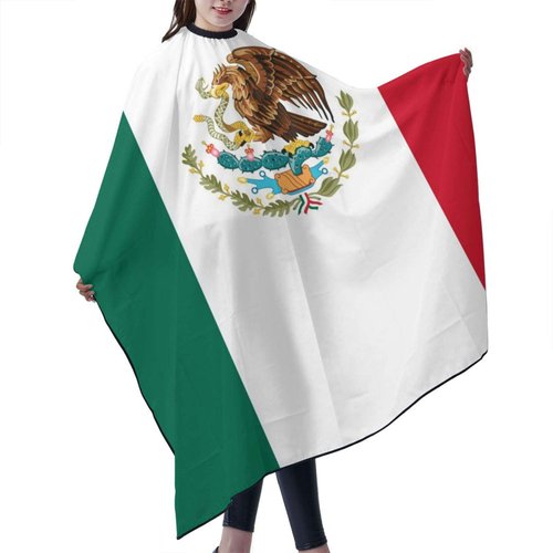 Adult Barber Cape, Professional Salon Haircut Capes,Mexican flag Haircut Kit Hairdressing Apron for Home Salon and Barbershop