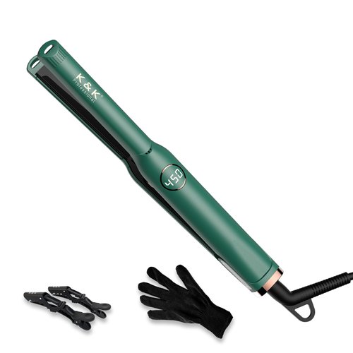 Mini Hair Straightener with LED Display Adjustable Temperature 1/2 Inch Small Flat Iron 4D 360°Swivel Short Hair Tourmaline Titanium Dual Voltage Auto Shut Off