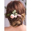 Kercisbeauty Pink Hair Comb for Brides Wedding Bridal Garden Headpiece Prom Hair Accessories Boho Hair Piece (Pins)