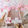 30pcs Cute Pig Party Hanging Swirl Decorations, Pink Piggy Pig Theme Ceiling Streamers Farm Animal Party Supplies Cartoon Pig Party Decor for Kids Birthday Party Baby Shower Room Decoration