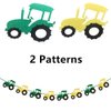 3 Pcs Tractor Bunting Tractor Felt Banner Party Decoration for Birthday Decoration Tractor Party Supplies