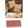 Pack of 36 Pcs Small Wooden Rubber Stamps 0.2 Inch of Letter and Number for DIY Craft Card and Photo Album (B)