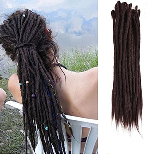 Aosome Dreadlock Extensions 20" Handmade Synthetic Dreads Crochet Reggae Hair Extensions 20pcs/pack