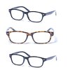 3 Pair of Reading Glasses (non bifocal) for Men and Women (Black/Brown, 2.0)