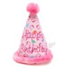 The Worthy Dog Birthday Hat Tough Dog Toy, Fun Fetch Play with Squeaker for Dogs, Durable Material for Active Dogs, Pink - One Size