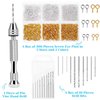 Pin Vise for Resin Casting Molds, Shynek Hand Drill for Jewelry Making Resin Tools Includes 1Pcs Push Hand Drill 10Pcs Drill Bits 480Pcs Eye Screws for DIY Keychain (Gold+silver)