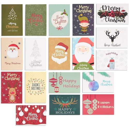 Best Paper Greetings 36 Pack Assorted Merry Christmas Greeting Cards with Envelopes, 36 Holiday Designs (4x6 In)
