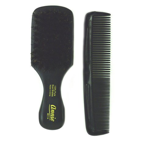 Annie Mini Pocket Combo Brush #2114 - Natural Boar Bristles, Hair Comb for Long and Short Hair