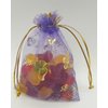 Ankirol 100pcs Mini Sheer Organza Wedding Favor Bags 3.5x4.5'' Luxury Jewelry Candy Gift Card Bags with Gold Line Drawstring Pouches Butterflies (Light Purple)