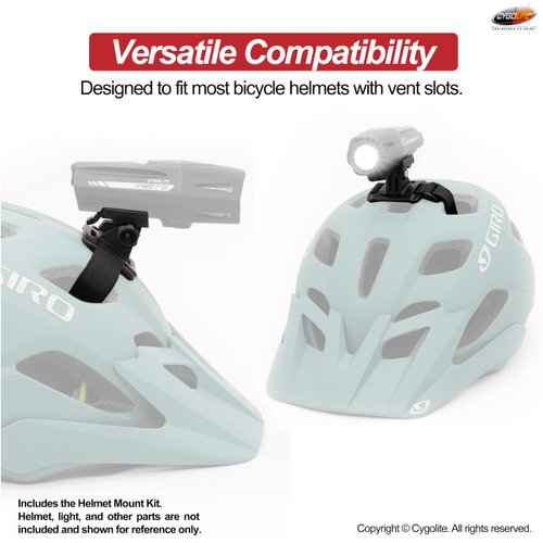 Cygolite Helmet Mount Kit for Ranger, Expilion, Metro, Streak Series Bike Lights, Black, Compact (HLMT-DCV12)