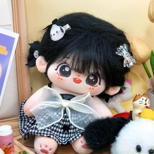 CALEMBOU Plush Doll, 20cm Cotton Doll with Skeleton, Cute Anime Plushies Soft Stuffed Dress Up Doll, Kawaii Plush Toys Rag Dolls with Doll Clothes Gift for Girls(Doll&Clothes-XiaoWanzhi-A)