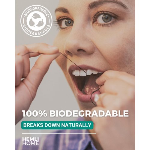 Bamboo Charcoal Dental Floss Refills, Bambo Woven Fibres, 5 x 33 Yards, Organic Refillable Dental Floss, Natural Floss, Eco-Friendly Floss. Plant-Based Candelilla Wax Floss with Natural Mint Flavoring