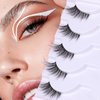 Half Lashes Lashes Natural Look Wispy 3/4 False Eyelashes Fluffy Clear Band False Cat Eye Lashes that Look Like Extensions Soft Handmade Reusable Lashes Pack