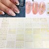 30 Sheets Gold Nail Art Stickers 3D Self-Adhesive Gold Star Nail Decals Gold Heart Nail Stickers Aurora Line Moon Nail Art Stickers for Nail Design Decoration Accessories for Women and Girls