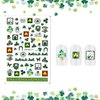 10 Sheets St. Patrick's Day Nail Stickers Decals Self-Adhesive Art Sticker Irish Shamrock Leprechaun Green Hat Mister Lucky Design Decorations for Kids Girls Women Decoration