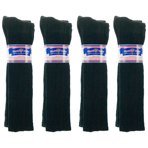12 PAIR KNEE HIGH DIABETIC SOCKS BLACK BIG MEN PHYSICIAN'S CHOICE OVER THE CALF CREW 13-15
