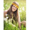 WILLBOND 8 Pieces Sunflower Crown Hair Wreath Daisy Flower Headbands Hippie Headbands Adjustable Floral Bridal Headpiece for Hippie Party Wedding Festivals Photo Props