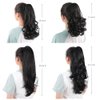 HSPJHTM Ponytail Extension,Black Hair Extensions 24" Claw Clip Ponytail Extension for Women Curly Hair Piece Synthetic Wavy Pony Tail Wig Halloween Fluffy