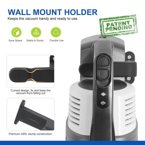 LANMU Wall Mount Holder Compatible with Shark IX141 IZ562H IZ682H IZ361H IZ462H IZ163H IZ363HT IZ483H Pet Cordless Stick Vacuum, Ultracyclone CH951 and Dyson V10 V11 V12 V15 Outsize Vacuum