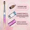 Acrylic Nail Brush - ZoCCee 100% Kolinsky Nail Brushes for Acrylic Application - Acrylic Powder Brush for Nail Art - Nail Brush Acrylic for Professional Manicure DIY Home Salon (#8, Gradient)