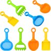 Skylety 8 Pieces Kids Beach Sand Shovels Colorful Plastic Rake Beach Sand Sifter Toy Shovel for Teens Garden Snow Beach Toys(Fresh Style)