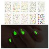 Partwind Luminous Easter Nail Stickers for Kids Girls, Glow Cute Nail Stickers Decals Wraps for Easter Nail Decorations Accessories, Easter Spring Fingernail Stickers for Girls Basket Stuffers Gifts