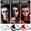 IONSGAKO 3PCS Clown Makeup Kit Black White Red Face Body Paint Professional Oil Based Body Face Paint Foundation Makeup for Halloween Special Effects SFX Zombie Clown Vampire Skeleton Makeup Kit
