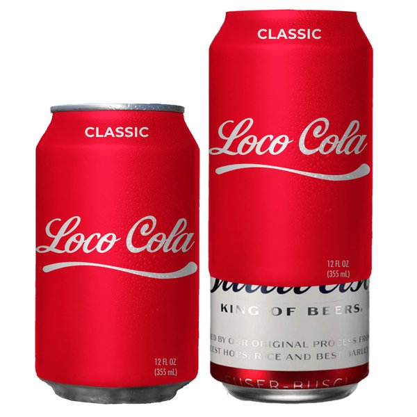 Beersy Silicone Sleeve Soda Can Cover - Insulated Silicone Can Sleeve - Multi-Purpose Can Insulator - Tight-Fitting Drink Skin - Novelty Drink Holder for Sporting Events, Fits 12oz Cans (Loco-Cola)