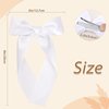 2Pcs Long Ribbon Hair Bows for Girls Hair Clip Silk Hair Bow Ribbon Hair Accessories for Baby Toddlers Infant Teens Kids (White)
