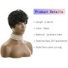 Pixie Cut Wig Short Wigs for Black Women Short Black Curly Pixie Cut Wigs Natural Black Wavy Synthetic Hair Short Wig with Bangs Pixie Wig for Women(Natural black)