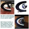 Magnetic Levitation,Petforu High Rotation C Shape Magnetic Suspension Maglev Levitation Globe with LED Lights for Learning Education Teaching Demo Home Office Desk Decoration(US Plug) - Black