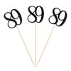 Black Glitter 89th Birthday Centerpiece Sticks, 12-Pack Number 89 Table Topper Anniversary Party Decorations
