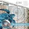 Final Friday Nautical Green Sea Turtles Beach Theme Fabric Shower Curtain Sets Bathroom Blue Ocean Decor with Grommets and Hooks - 72 x 72 Inch Teal