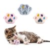 FuninCrea 3 PCS Catnip Toys, Interactive Cat Toys with Catnip Kitten Teething Chew Toys Paw Shape Plush Toys for Indoor Cats (Mixed Color)