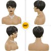 BOBCOO Pixie Cut Wig Short Wigs for Black Women Pixie Black Mixed With Grey Short cut Wigs Pixie Cut Wig for Black Women (Black Mixed With Grey)