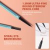 Waterproof Eyebrow Pencil,Ultra-Fine Mechanical Pencil with Spoolie Brush,Eyebrow Pencil Soft Textured Draws Tiny Brow Hairs and Fills in Sparse Areas,Create Natural Eye Brow,Light Brown