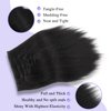 Quantum Love Kinky Straight Clips in Hair Extensions Full Head Yaki Straight Clip Ins for Black Women 14 Inches 7 Pieces Kinky Straight Synthetic Hair Extension